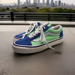 Vans Classic Old Skool Style 36 Anaheim Neon Green Blue Women's 8 Skateboard